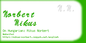 norbert mikus business card